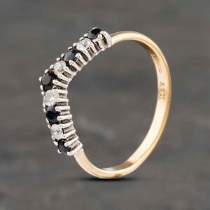 Pre-Owned 9ct Yellow Gold Sapphire & Cubic Zirconia Wishbone Ring 41103084 Pre-Owned 9ct Yellow Gold Sapphire & Cubic Zirconia Wishbone Ring 41103084