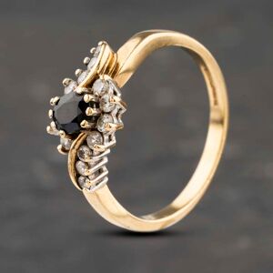 Pre-Owned 9ct Yellow Gold Sapphire & Cubic Zirconia Twist Cluster Ring 41103112 Pre-Owned 9ct Yellow Gold Sapphire & Cubic Zirconia Twist Cluster Ring 41103112