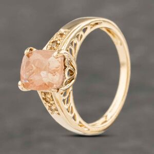 Pre-Owned 9ct Yellow Gold Andesine & White Quartz Set Shoulders Oblong Dress Ring 41103268 Pre-Owned 9ct Yellow Gold Andesine & White Quartz Set Shoulders Oblong Dress Ring 41103268