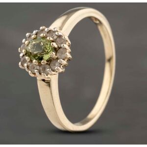 Pre-Owned 9ct Yellow Gold Peridot & White Topaz Cluster Ring 41103301 Pre-Owned 9ct Yellow Gold Peridot & White Topaz Cluster Ring 41103301