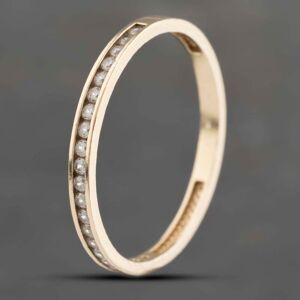 Pre-Owned 9ct Yellow Gold Cubic Zirconia Channel Set Half Eternity Ring 41103336 Pre-Owned 9ct Yellow Gold Cubic Zirconia Channel Set Half Eternity Ring 41103336