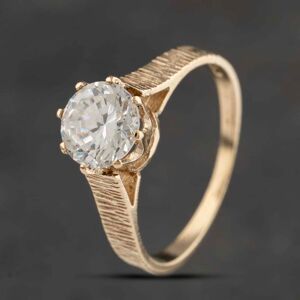Pre-Owned 9ct Yellow Gold Cubic Zirconia Solitaire Ring 41103372 Pre-Owned 9ct Yellow Gold Cubic Zirconia Solitaire Ring 41103372
