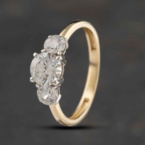 Pre-Owned 9ct Yellow Gold Cubic Zirconia Three Stone Ring 41103376 Pre-Owned 9ct Yellow Gold Cubic Zirconia Three Stone Ring 41103376
