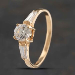 Pre-Owned 9ct Yellow Gold Cubic Zirconia Shoulder Set Solitaire Ring 41103377 Pre-Owned 9ct Yellow Gold Cubic Zirconia Shoulder Set Solitaire Ring 41103377