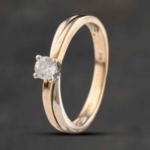 Pre-Owned 9ct Two Colour Gold Cubic Zirconia Crossover Solitaire Ring 41103379 Pre-Owned 9ct Two Colour Gold Cubic Zirconia Crossover Solitaire Ring 41103379