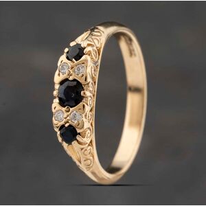 Pre-Owned 9ct Yellow Gold Sapphire & Cubic Zirconia Seven Stone Ring 41103395 Pre-Owned 9ct Yellow Gold Sapphire & Cubic Zirconia Seven Stone Ring 41103395