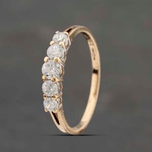 Pre-Owned 9ct Yellow Gold Cubic Zirconia Five Stone Ring 41103432 Pre-Owned 9ct Yellow Gold Cubic Zirconia Five Stone Ring 41103432