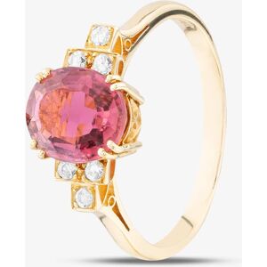 Pre-Owned 18ct Yellow Gold Tourmaline & Brilliant Cut Diamond Oval Cluster Ring 41121004 Pre-Owned 18ct Yellow Gold Tourmaline & Brilliant Cut Diamond Oval Cluster Ring 41121004
