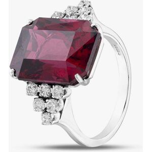 Pre-Owned 18ct White Gold Rhodolite Garnet & Brilliant Cut Diamond Cluster Ring 41121005 Pre-Owned 18ct White Gold Rhodolite Garnet & Brilliant Cut Diamond Cluster Ring 41121005