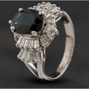 Pre-Owned 14ct White Gold Sapphire & Diamond Fancy Halo Ring 4112286 Pre-Owned 14ct White Gold Sapphire & Diamond Fancy Halo Ring 4112286