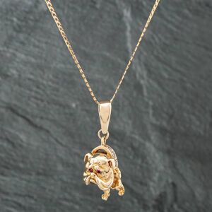 Pre-Owned 9ct Yellow Gold Cubic Zirconia Bulldog Pendant & 22 Inch Curb Chain 41141425 Pre-Owned 9ct Yellow Gold Cubic Zirconia Bulldog Pendant & 22 Inch Curb Chain 41141425