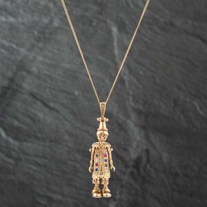 Pre-Owned 9ct Yellow Gold Cubic Zirconia Clown Pendant & 19 Inch Curb Chain 41142263 Pre-Owned 9ct Yellow Gold Cubic Zirconia Clown Pendant & 19 Inch Curb Chain 41142263
