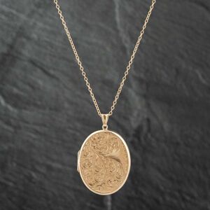 Pre-Owned 9ct Yellow Gold Hand Engraved Large Oval Locket Pendant & 19 Inch Trace Chain 41142270 Pre-Owned 9ct Yellow Gold Hand Engraved Large Oval Locket Pendant & 19 Inch Trace Chain 41142270
