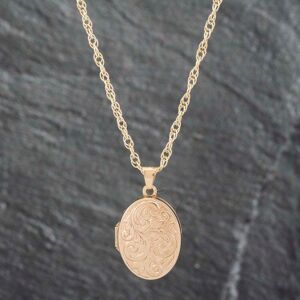 Pre-Owned 9ct Yellow Gold Oval Locket Pendant & 20 Inch Prince Of Wales Chain 41142282 Pre-Owned 9ct Yellow Gold Oval Locket Pendant & 20 Inch Prince Of Wales Chain 41142282