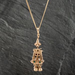 Pre-Owned 9ct Yellow Gold Multi Stone Clown Pendant & 18 Inch Curb Chain 41142296 Pre-Owned 9ct Yellow Gold Multi Stone Clown Pendant & 18 Inch Curb Chain 41142296