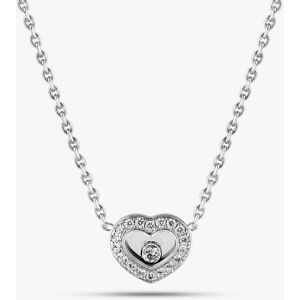 Pre-Owned 18ct White Gold 0.17ct Brilliant Cut Diamond Chopard Heart Pendant & 17 Inch Trace Chain 41142392 Pre-Owned 18ct White Gold 0.17ct Brilliant Cut Diamond Chopard Heart Pendant & 17 Inch Trace Chain 41142392