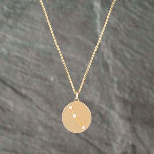 Pre-Owned 14ct Yellow Gold 0.07ct Brilliant Cut Diamond Aries Round Pendant & 16 Inch Trace Chain 41142395 Pre-Owned 14ct Yellow Gold 0.07ct Brilliant Cut Diamond Aries Round Pendant & 16 Inch Trace Chain 41142395