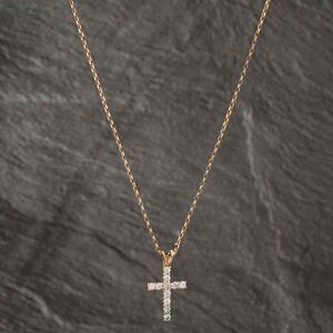 Pre-Owned 9ct Yellow Gold Cubic Zirconia Cross Pendant & 22 Inch Belcher Chain 41142534 Pre-Owned 9ct Yellow Gold Cubic Zirconia Cross Pendant & 22 Inch Belcher Chain 41142534