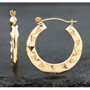 Pre-Owned 9ct Yellow Gold 23.7mm Diamond Cut Pattern Creole Earrings 41172311 Pre-Owned 9ct Yellow Gold 23.7mm Diamond Cut Pattern Creole Earrings 41172311