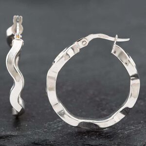 Pre-Owned 9ct White Gold 26mm Twisted Hoop Earrings 41172373 Pre-Owned 9ct White Gold 26mm Twisted Hoop Earrings 41172373