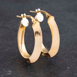 Pre-Owned 9ct Yellow Gold Plain Oval Creole Earrings 41172881 Pre-Owned 9ct Yellow Gold Plain Oval Creole Earrings 41172881
