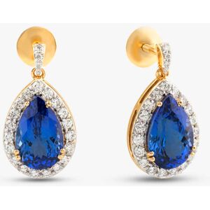 Pre-Owned 18ct Yellow Gold 12.06ct Tanzanite & 2.80ct Brilliant Cut Diamond Pear Shaped 27mm Dropper Earrings 41172916 Pre-Owned 18ct Yellow Gold 12.06ct Tanzanite & 2.80ct Brilliant Cut Diamond Pear Shaped 27mm Dropper Earrings 41172916