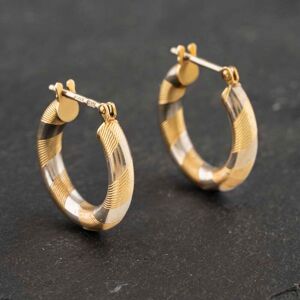Pre-Owned Two Colour Gold 18.7mm Twist Pattern Hoop Earrings 41173090 Pre-Owned Two Colour Gold 18.7mm Twist Pattern Hoop Earrings 41173090