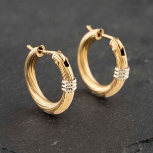 Pre-Owned 9ct Two Colour Gold 17mm Twisted Hoop Earrings 41173092 Pre-Owned 9ct Two Colour Gold 17mm Twisted Hoop Earrings 41173092