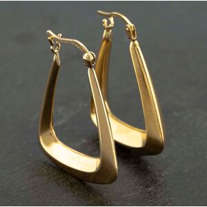 Pre-Owned 9ct Yellow Gold 27.5mm Oblong Creole Earrings 41173166 Pre-Owned 9ct Yellow Gold 27.5mm Oblong Creole Earrings 41173166