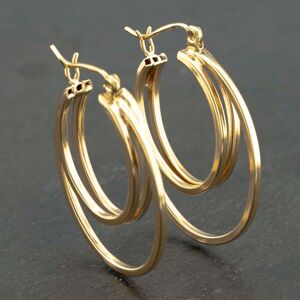 Pre-Owned 9ct Yellow Gold 27.5mm Triple Hoop Earrings 41173173 Pre-Owned 9ct Yellow Gold 27.5mm Triple Hoop Earrings 41173173