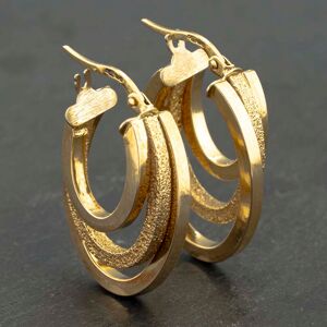 Pre-Owned 9ct Yellow Gold 25mm Triple Oval Creole Earrings 41173174 Pre-Owned 9ct Yellow Gold 25mm Triple Oval Creole Earrings 41173174