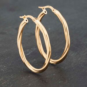 Pre-Owned 9ct Yellow Gold 36mm Oval Twist Hoop Earrings 41173220 Pre-Owned 9ct Yellow Gold 36mm Oval Twist Hoop Earrings 41173220