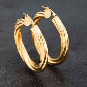 Pre-Owned 9ct Yellow Gold 35mm Twist Hoop Earrings 41173245 Pre-Owned 9ct Yellow Gold 35mm Twist Hoop Earrings 41173245