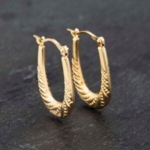 Pre-Owned Yellow Gold 21.6mm Patterned Creole Earrings 41173255 Pre-Owned Yellow Gold 21.6mm Patterned Creole Earrings 41173255