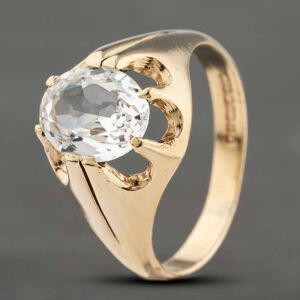 Pre-Owned 9ct Yellow Gold Cubic Zirconia Oval Single Stone Signet Ring 41342018 Pre-Owned 9ct Yellow Gold Cubic Zirconia Oval Single Stone Signet Ring 41342018