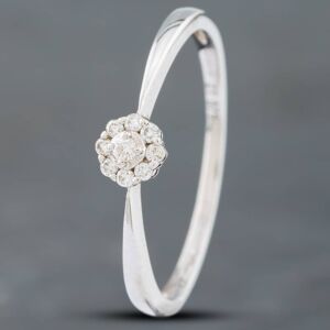 Pre-Owned 9ct White Gold 0.10ct Brilliant Cut Diamond Round Flower Cluster Ring 41381884 Pre-Owned 9ct White Gold 0.10ct Brilliant Cut Diamond Round Flower Cluster Ring 41381884