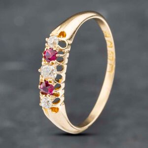 Pre-Owned 18ct Yellow Gold Ruby & Diamond Half Eternity Ring 41382601 Pre-Owned 18ct Yellow Gold Ruby & Diamond Half Eternity Ring 41382601