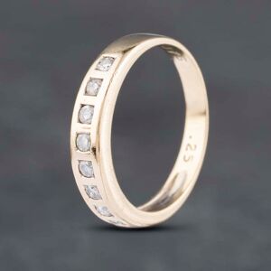Pre-Owned 9ct Yellow Gold 0.25ct Brilliant Cut Diamond Square Set Rubover Half Eternity Ring 41382772 Pre-Owned 9ct Yellow Gold 0.25ct Brilliant Cut Diamond Square Set Rubover Half Eternity Ring 41382772