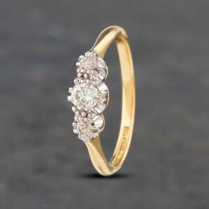 Pre-Owned Vintage Yellow Gold 0.25ct Brilliant Cut Diamond Three Stone Ring 41382807 Pre-Owned Vintage Yellow Gold 0.25ct Brilliant Cut Diamond Three Stone Ring 41382807