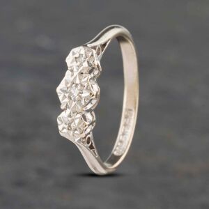 Pre-Owned 18ct White Gold 0.05ct Brilliant Cut Diamond Illusion Set Three Stone Ring 41382812 Pre-Owned 18ct White Gold 0.05ct Brilliant Cut Diamond Illusion Set Three Stone Ring 41382812