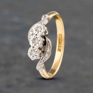 Pre-Owned Vintage Yellow Gold 0.03ct Brilliant Cut Diamond Twist Three Stone Ring 41382813 Pre-Owned Vintage Yellow Gold 0.03ct Brilliant Cut Diamond Twist Three Stone Ring 41382813