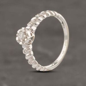 Pre-Owned 9ct White Gold 0.15ct Brilliant Cut Diamond Shoulder Set Solitaire Ring 41382975 Pre-Owned 9ct White Gold 0.15ct Brilliant Cut Diamond Shoulder Set Solitaire Ring 41382975