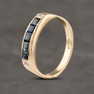 Pre-Owned 9ct Yellow Gold Sapphire & Diamond Half Eternity Ring 41382988 Pre-Owned 9ct Yellow Gold Sapphire & Diamond Half Eternity Ring 41382988