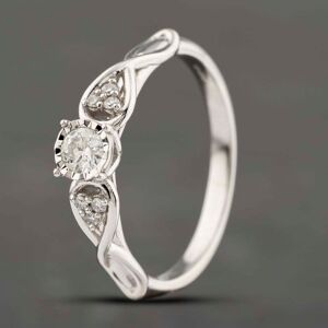 Pre-Owned 9ct White Gold 0.25ct Brilliant Cut Diamond Shoulder Set Solitaire Ring 41383127 Pre-Owned 9ct White Gold 0.25ct Brilliant Cut Diamond Shoulder Set Solitaire Ring 41383127