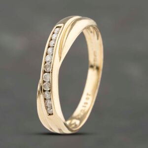 Pre-Owned 9ct Yellow Gold 0.15ct Diamond Crossover Channel Set Half Eternity Ring 41383180 Pre-Owned 9ct Yellow Gold 0.15ct Diamond Crossover Channel Set Half Eternity Ring 41383180