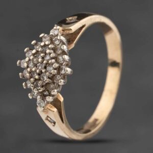 Pre-Owned 9ct Yellow Gold 0.25ct Diamond Cluster Ring 41383214 Pre-Owned 9ct Yellow Gold 0.25ct Diamond Cluster Ring 41383214
