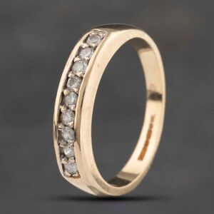 Pre-Owned 9ct Yellow Gold 0.20ct Diamond Half Eternity Ring 41383239 Pre-Owned 9ct Yellow Gold 0.20ct Diamond Half Eternity Ring 41383239