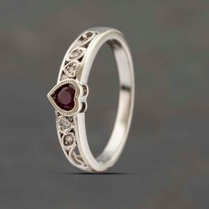 Pre-Owned 9ct White Gold Ruby & Diamond Dress Ring 41383286 Pre-Owned 9ct White Gold Ruby & Diamond Dress Ring 41383286