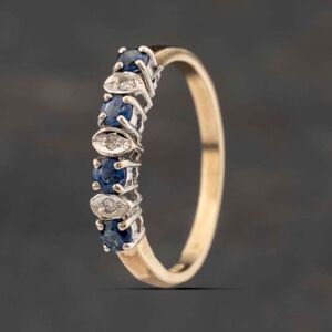 Pre-Owned 9ct Yellow Gold Sapphire & Diamond Half Eternity Ring 41383301 Pre-Owned 9ct Yellow Gold Sapphire & Diamond Half Eternity Ring 41383301