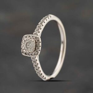 Pre-Owned 9ct White Gold 0.33ct Diamond Cluster Ring 41383316 Pre-Owned 9ct White Gold 0.33ct Diamond Cluster Ring 41383316